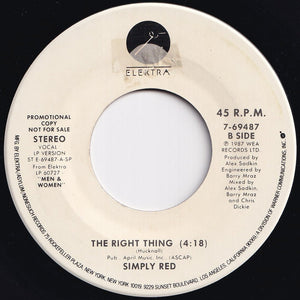 Simply Red - The Right Thing (Vocal Edit) / (Vocal LP Version) (7 inch Record / Used)