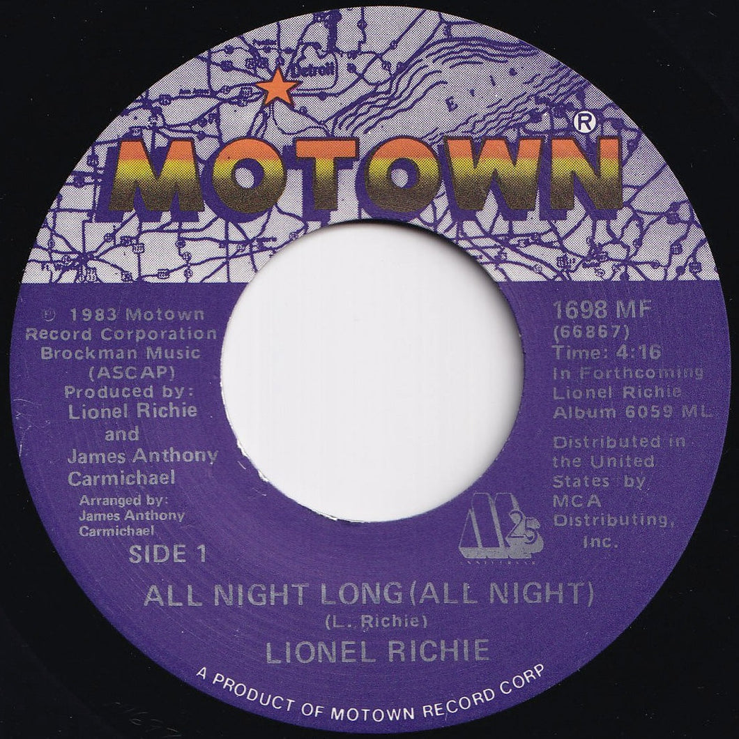 Lionel Richie - All Night Long (All Night) / Wandering Stranger (7 inch Record / Used)