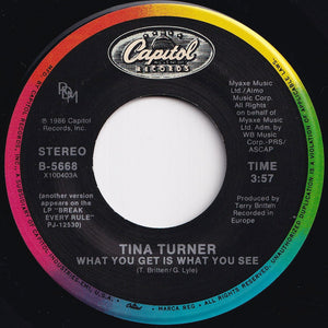 Tina Turner - What You Get Is What You See / (Live) (7 inch Record / Used)