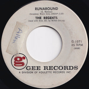 Regents - Runaround / Laura My Darling (7 inch Record / Used)