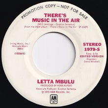画像をギャラリービューアに読み込む, Letta Mbulu - There's Music In The Air (Stereo) / (Mono) (7 inch Record / Used)

