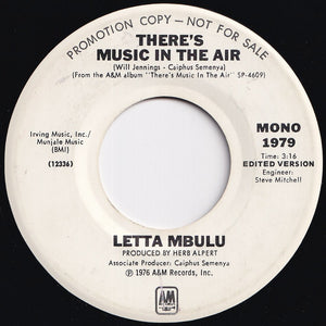 Letta Mbulu - There's Music In The Air (Stereo) / (Mono) (7 inch Record / Used)