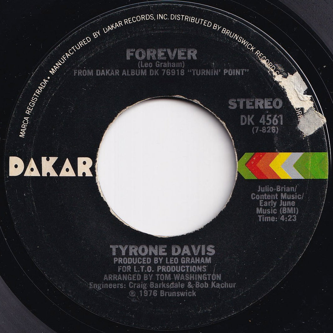 Tyrone Davis - Forever / Ever Lovin' Girl (7 inch Record / Used)