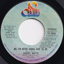 画像をギャラリービューアに読み込む, Barry White - Never, Never Gonna Give Ya Up / No, I&#39;m Never Gonna Give Ya Up (Instrumental) (7 inch Record / Used)
