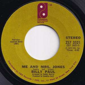 Billy Paul - Me And Mrs. Jones / Your Song (7 inch Record / Used)