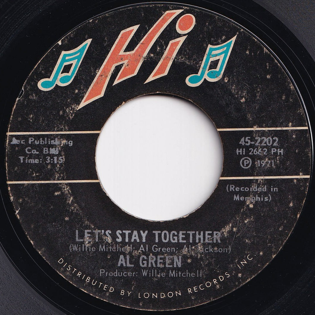 Al Green - Let's Stay Together / Tomorrow's Dream (7 inch Record / Used)