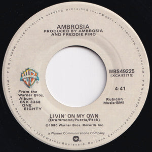 Ambrosia - Biggest Part Of Me / Livin' On My Own (7 inch Record / Used)