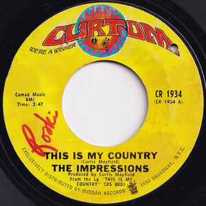 Impressions - This Is My Country / My Woman's Love (7 inch Record / Used)