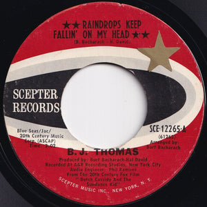 B.J. Thomas - Raindrops Keep Fallin' on My Head / Never Had It so Good (7 inch Record / Used)