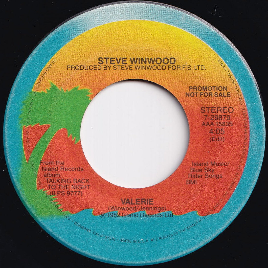 Steve Winwood - Valerie (Stereo) / (Mono) (7 inch Record / Used)