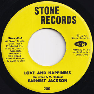 Earnest Jackson - Love And Happiness / Hogwash (7 inch Record / Used)