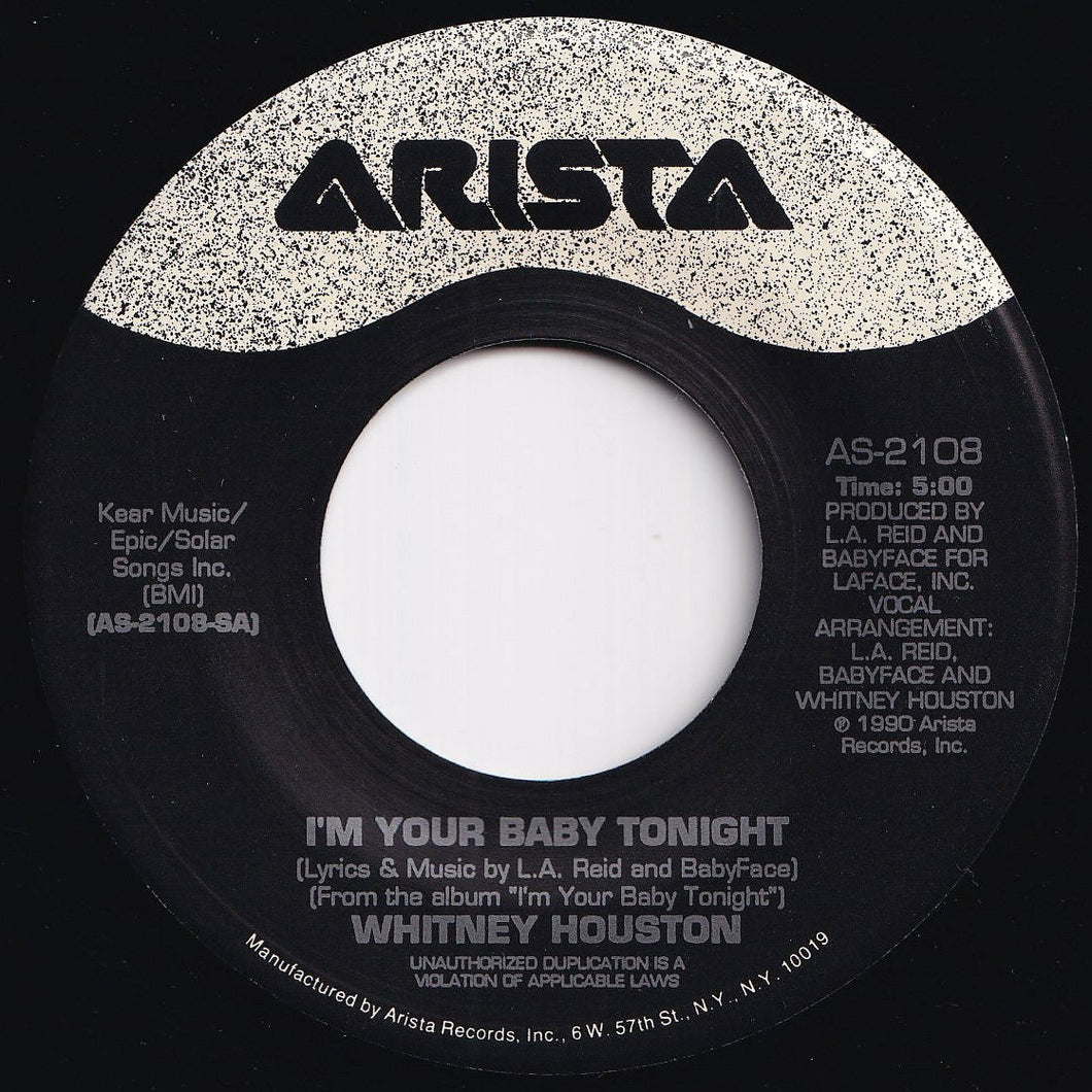 Whitney Houston - I'm Your Baby Tonight / I'm Knockin' (7 inch Record / Used)