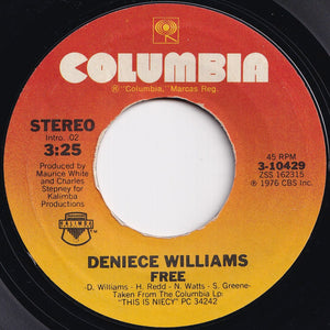 Deniece Williams - Free / Cause You Love Me Baby (7 inch Record / Used)
