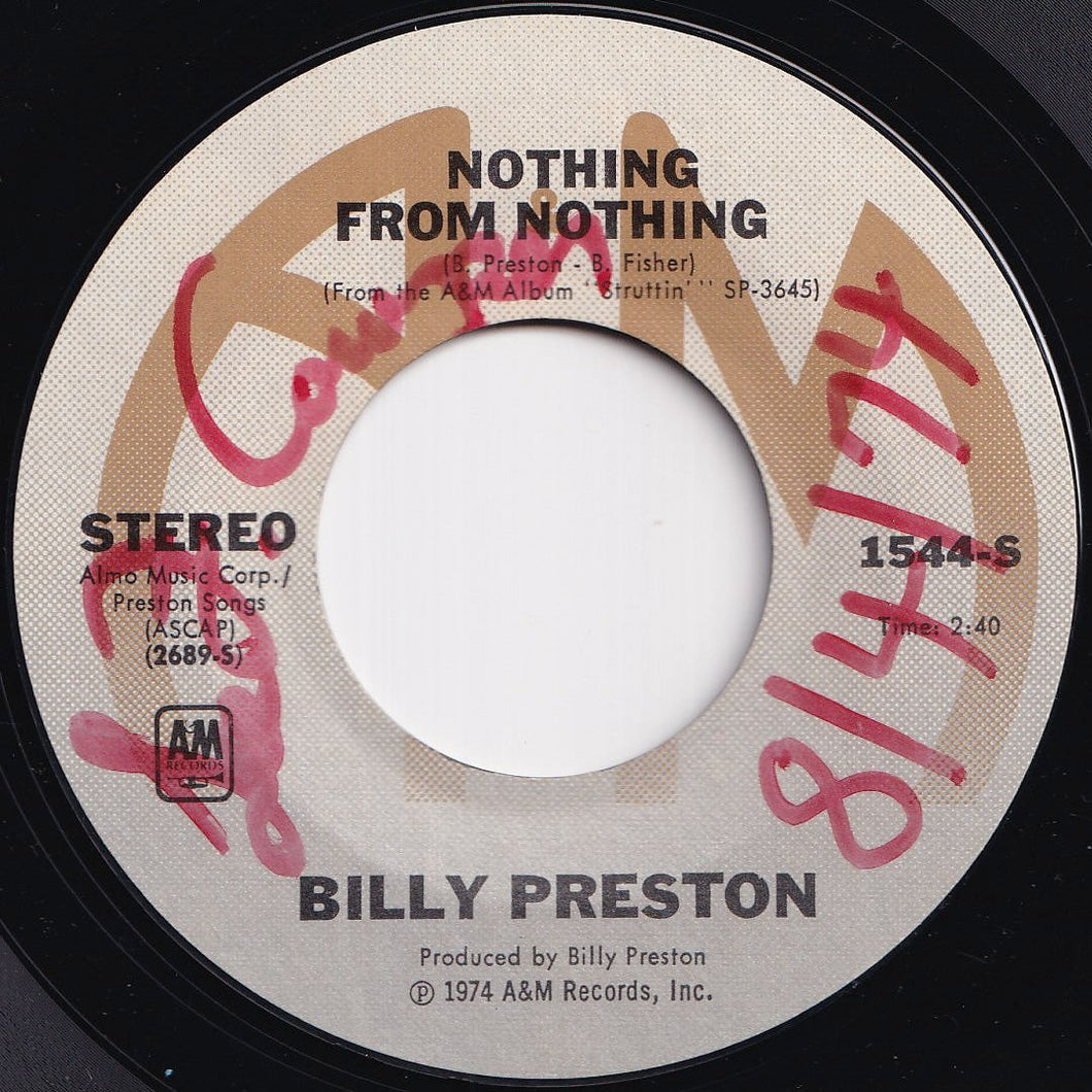 Billy Preston - Nothing From Nothing / My Soul Is A Witness (7 inch Record / Used)