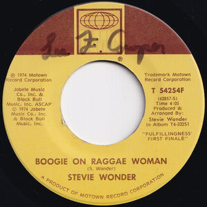 Stevie Wonder - Boogie On Raggae Woman / Seems So Long (7 inch Record / Used)