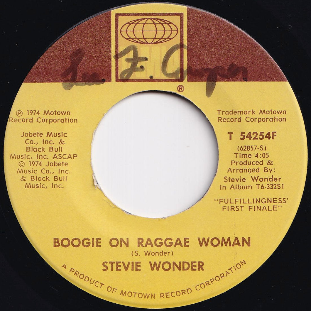 Stevie Wonder - Boogie On Raggae Woman / Seems So Long (7 inch Record / Used)