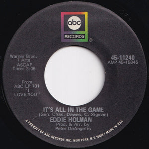 Eddie Holman - Hey There Lonely Girl / It's All In The Game (7 inch Record / Used)