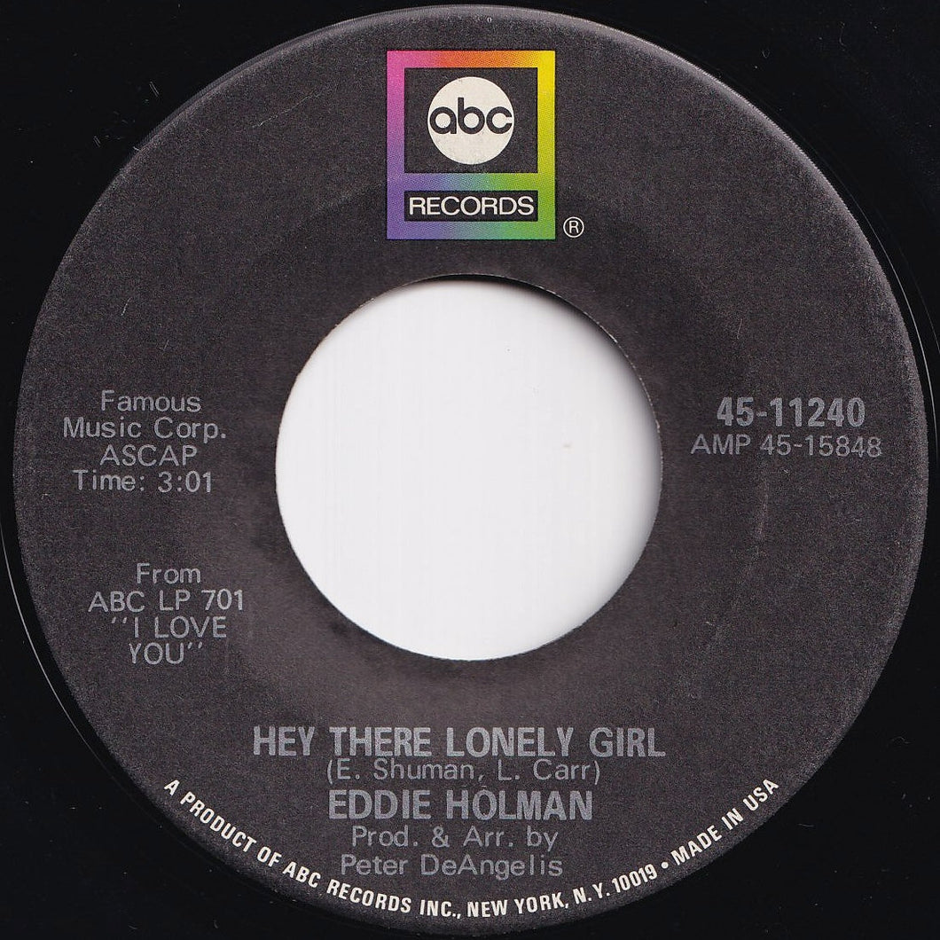 Eddie Holman - Hey There Lonely Girl / It's All In The Game (7 inch Record / Used)