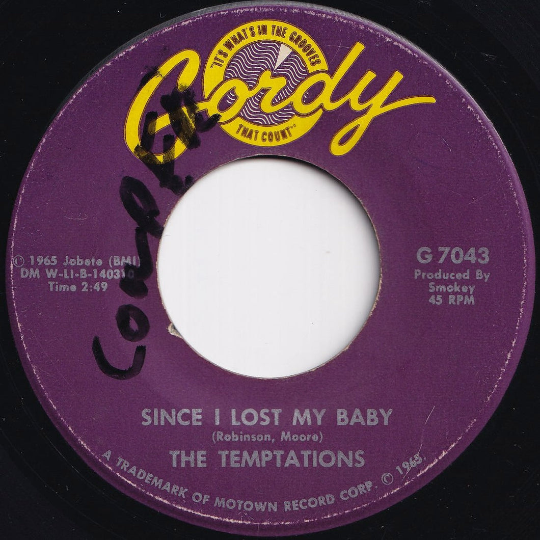 Temptations - Since I Lost My Baby / You've Got To Earn It (7 inch Record / Used)