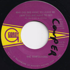 Temptations - Cloud Nine / Why Did She Have To Leave Me (Why Did She Have To Go) (7 inch Record / Used)