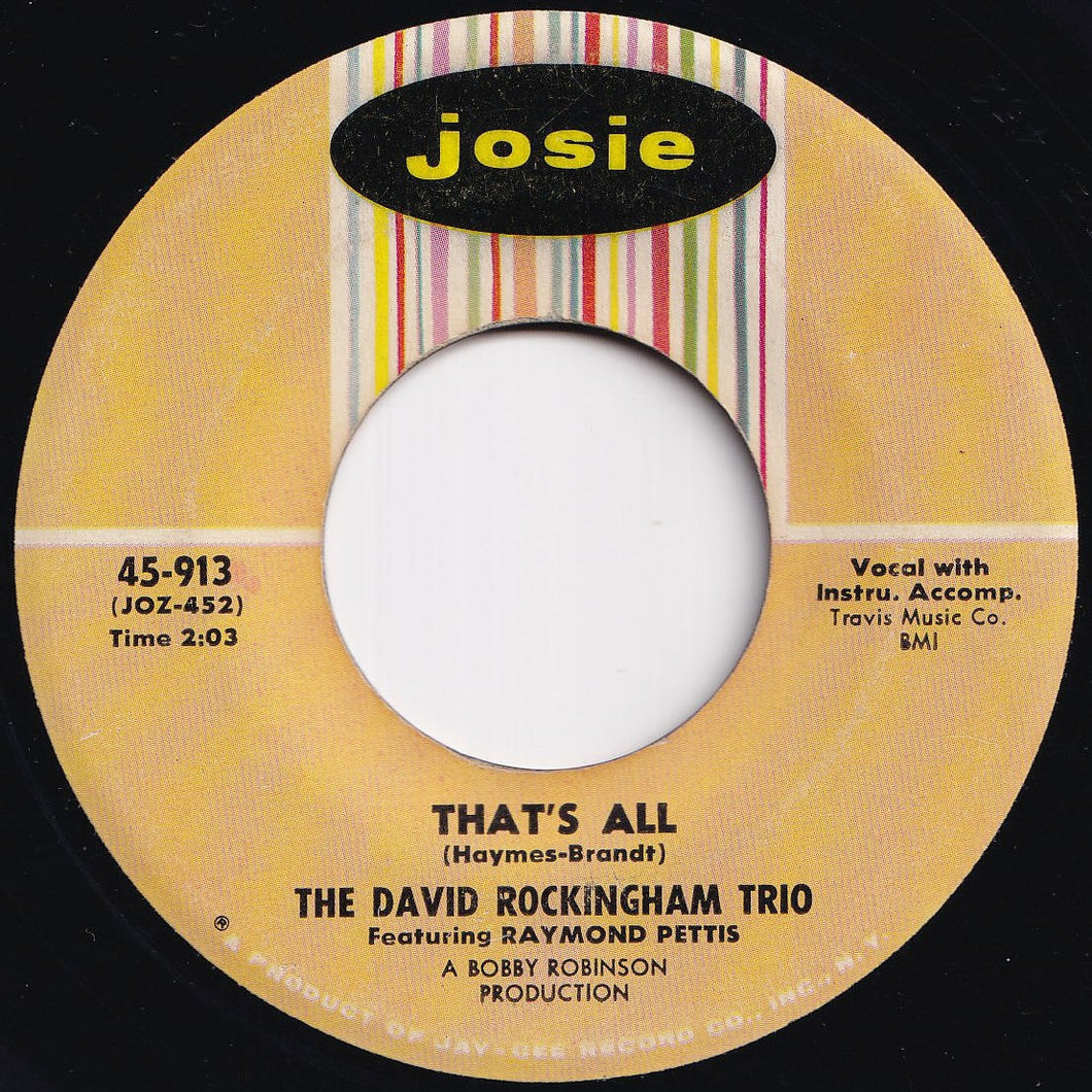 David Rockingham Trio - That's All / Dawn (7 inch Record / Used)