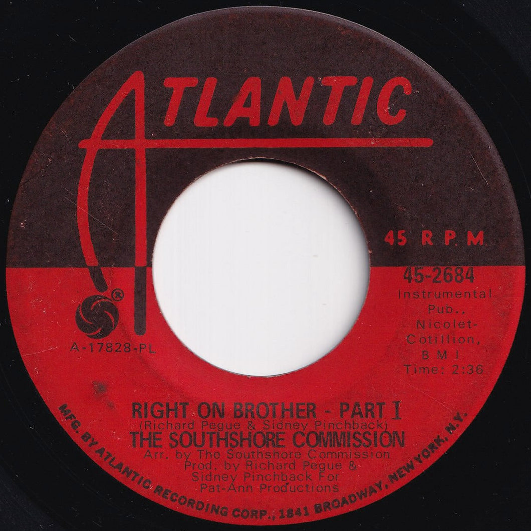 South Shore Commission - Right On Brother (Part 1) / (Part 2) (7 inch Record / Used)