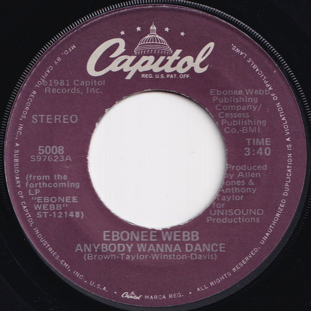 Ebonee Webb - Anybody Wanna Dance / Gonna Get Cha' (7 inch Record / Used)