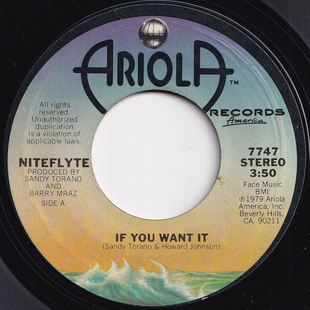 Niteflyte - If You Want It / I Wonder (If I'm Falling In Love Again) (7 inch Record / Used)