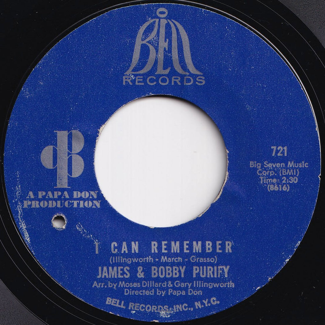 James & Bobby Purify - I Can Remember / I Was Born To Lose Out (7 inch Record / Used)