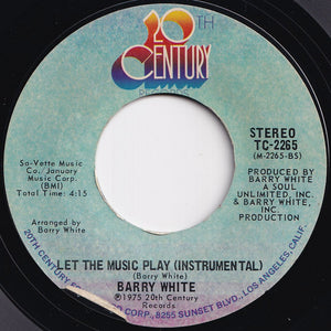 Barry White - Let The Music Play / (Instrumental) (7 inch Record / Used)