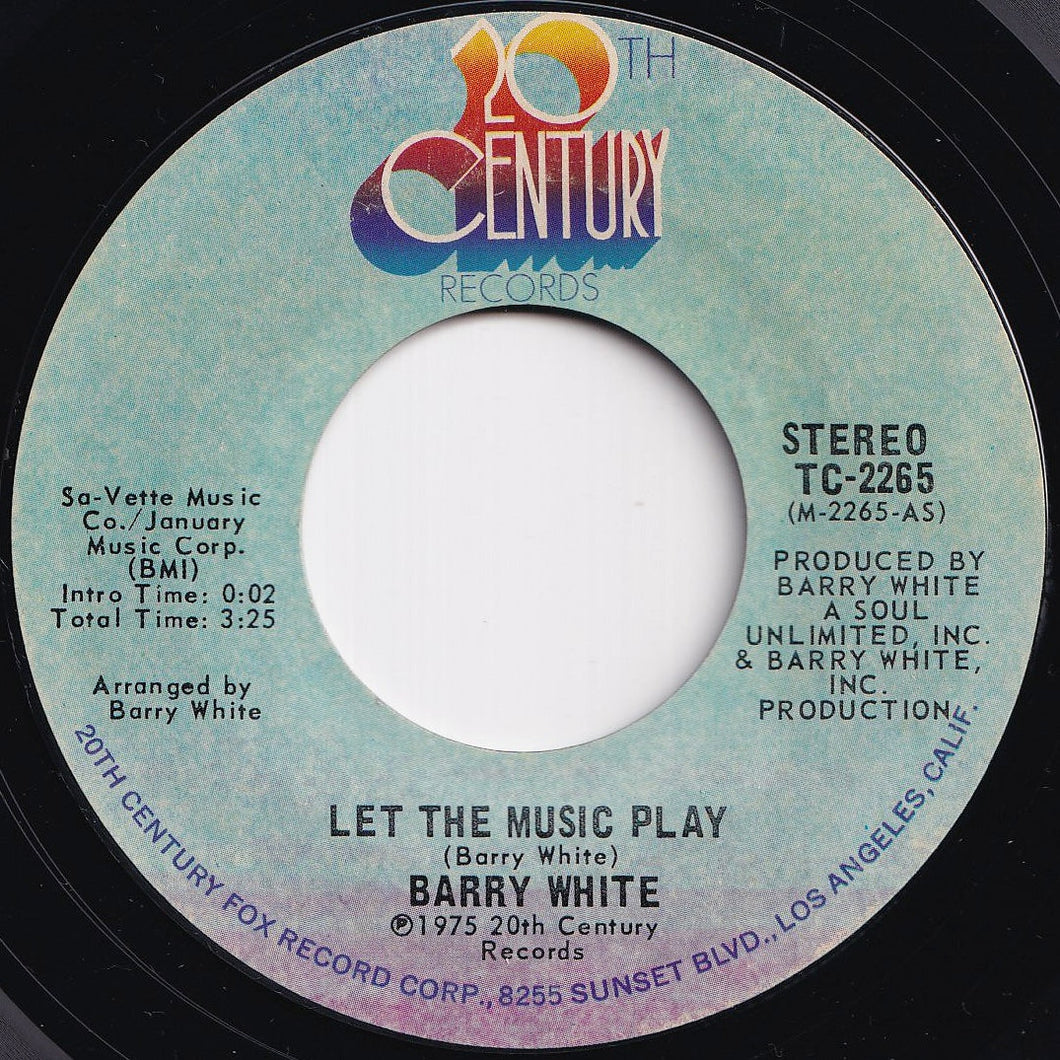 Barry White - Let The Music Play / (Instrumental) (7 inch Record / Used)