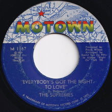 画像をギャラリービューアに読み込む, Supremes - Everybody&#39;s Got The Right To Love / But I Love You More (7 inch Record / Used)
