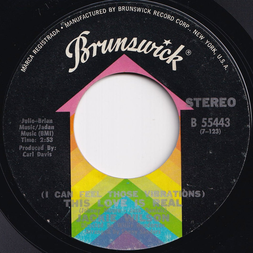 Jackie Wilson - (I Can Feel Those Vibrations) This Love Is Real / Love Uprising (7 inch Record / Used)