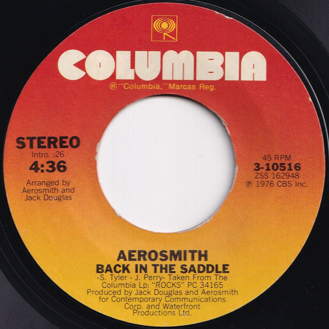 Aerosmith - Back In The Saddle / Nobody's Fault (7 inch Record / Used)