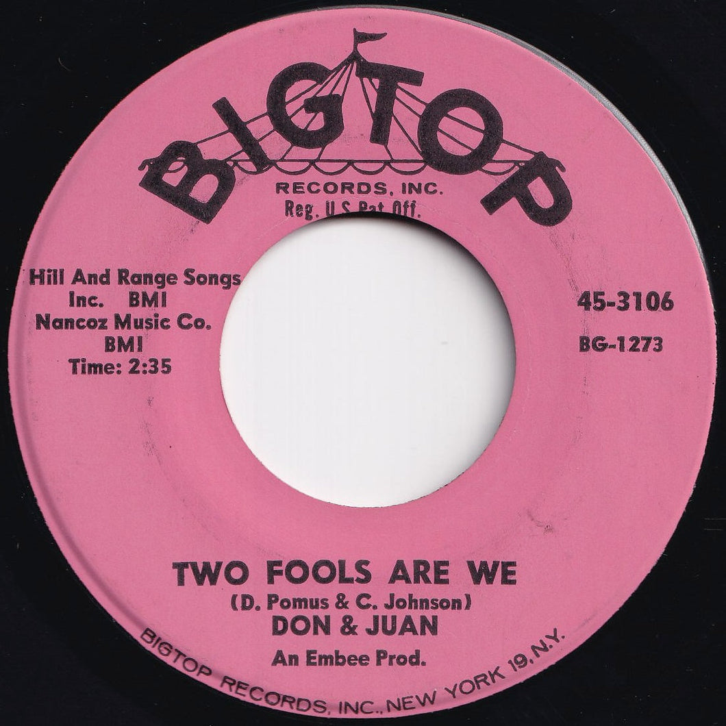 Don & Juan - Two Fools Are We / Pot Luck (7 inch Record / Used)
