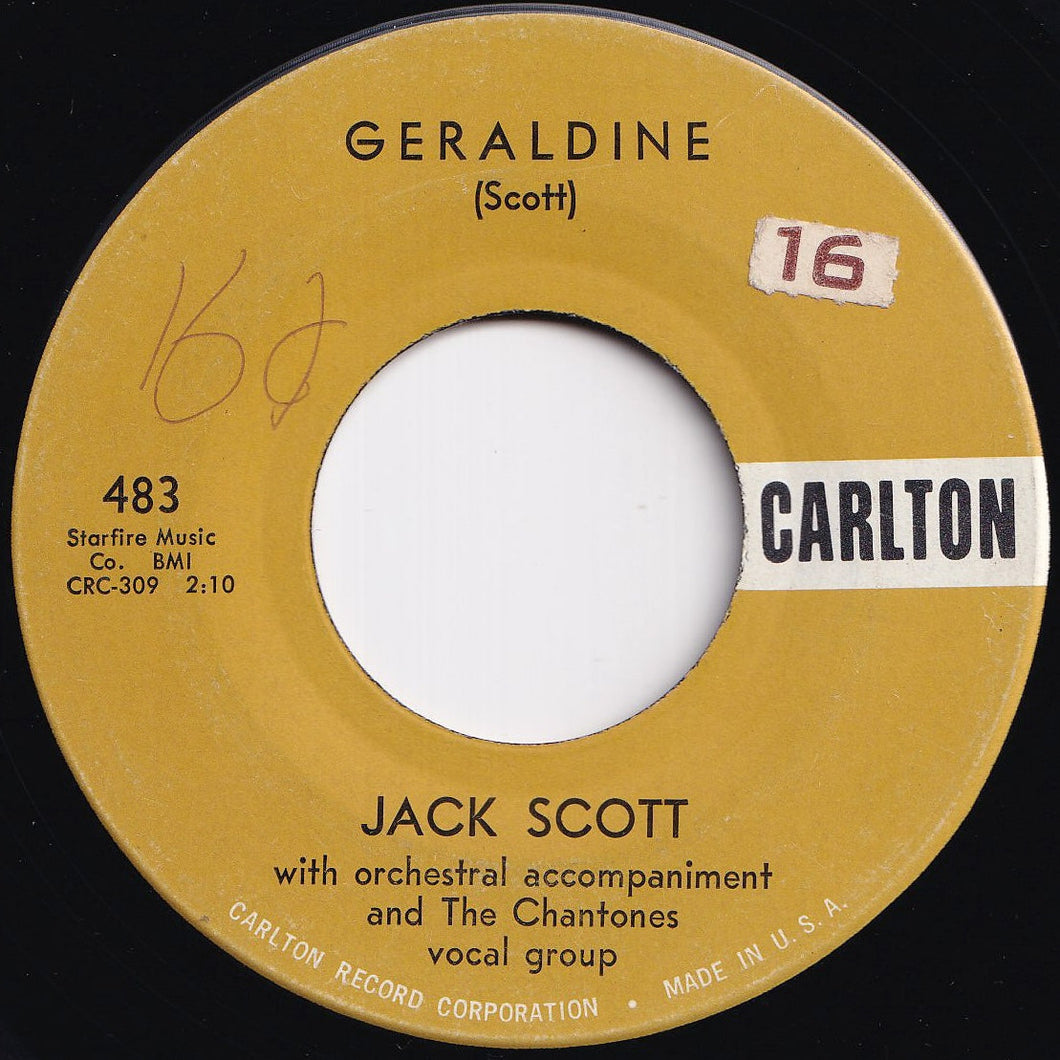 Jack Scott - Geraldine / With Your Love (7 inch Record / Used)