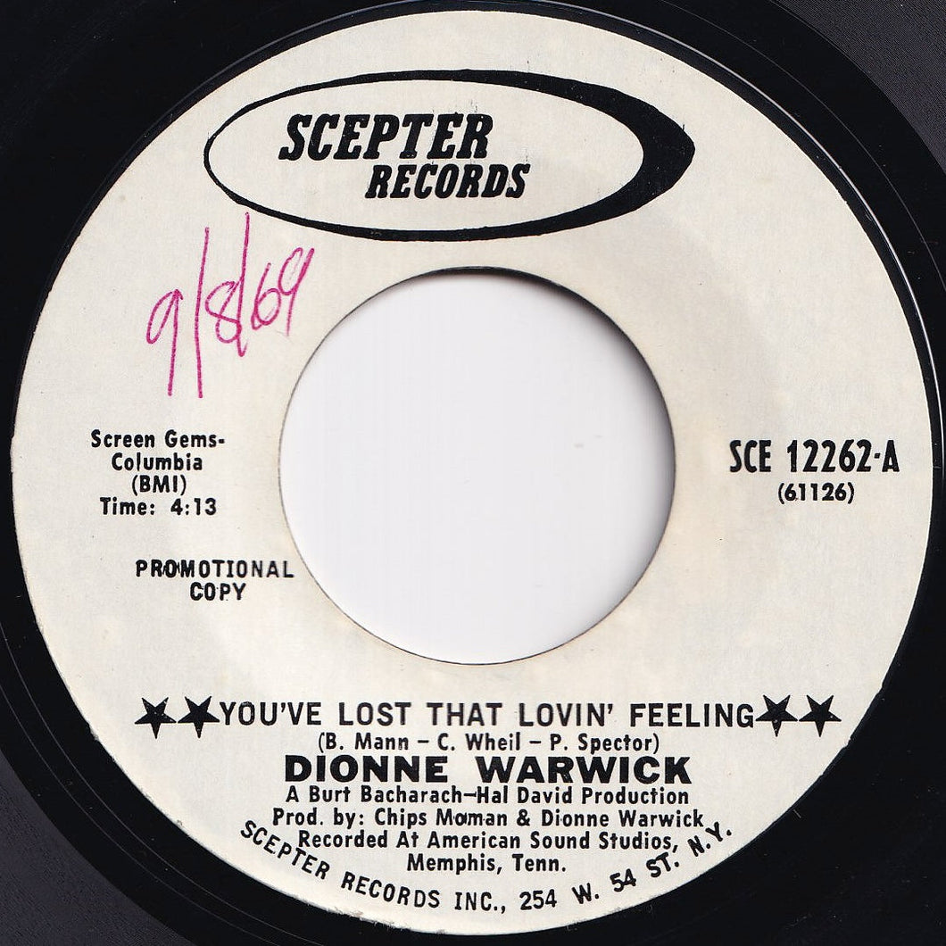 Dionne Warwick - You've Lost That Lovin' Feeling / Window Wishing (7 inch Record / Used)