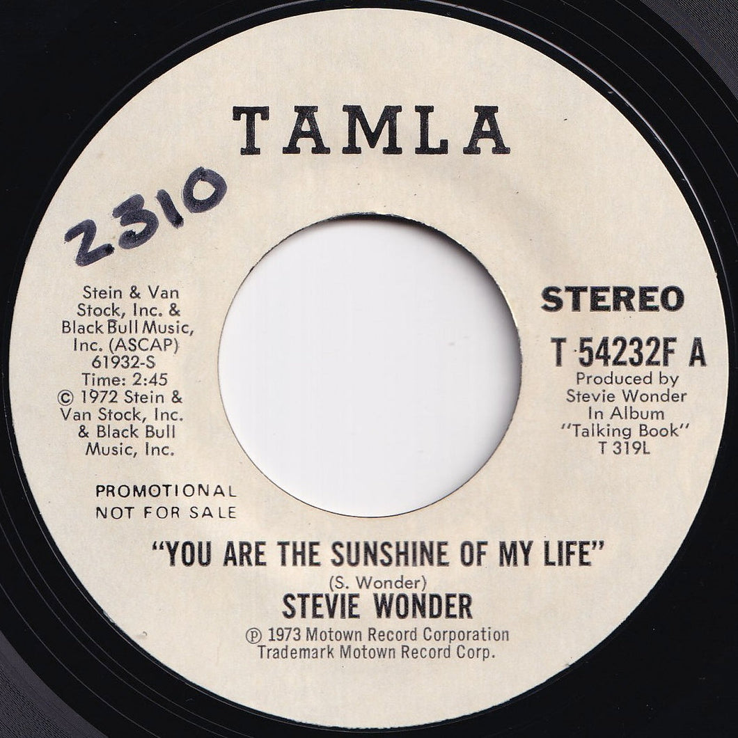 Stevie Wonder - You Are The Sunshine Of My Life (Stereo) / (Mono) (7 inch Record / Used)