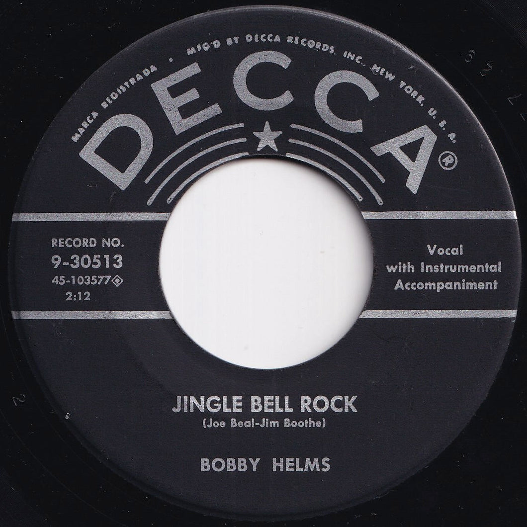 Bobby Helms - Jingle Bell Rock / Captain Santa Claus (And His Reindeer Space Patrol) (7 inch Record / Used)