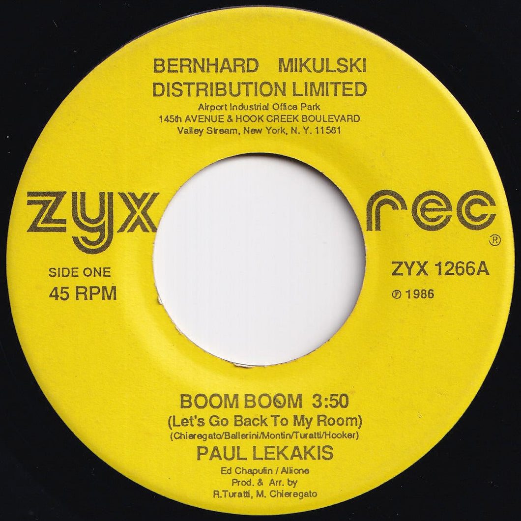 Paul Lekakis - Boom Boom (Let's Go Back To My Room) / Instrumental Room (7 inch Record / Used)