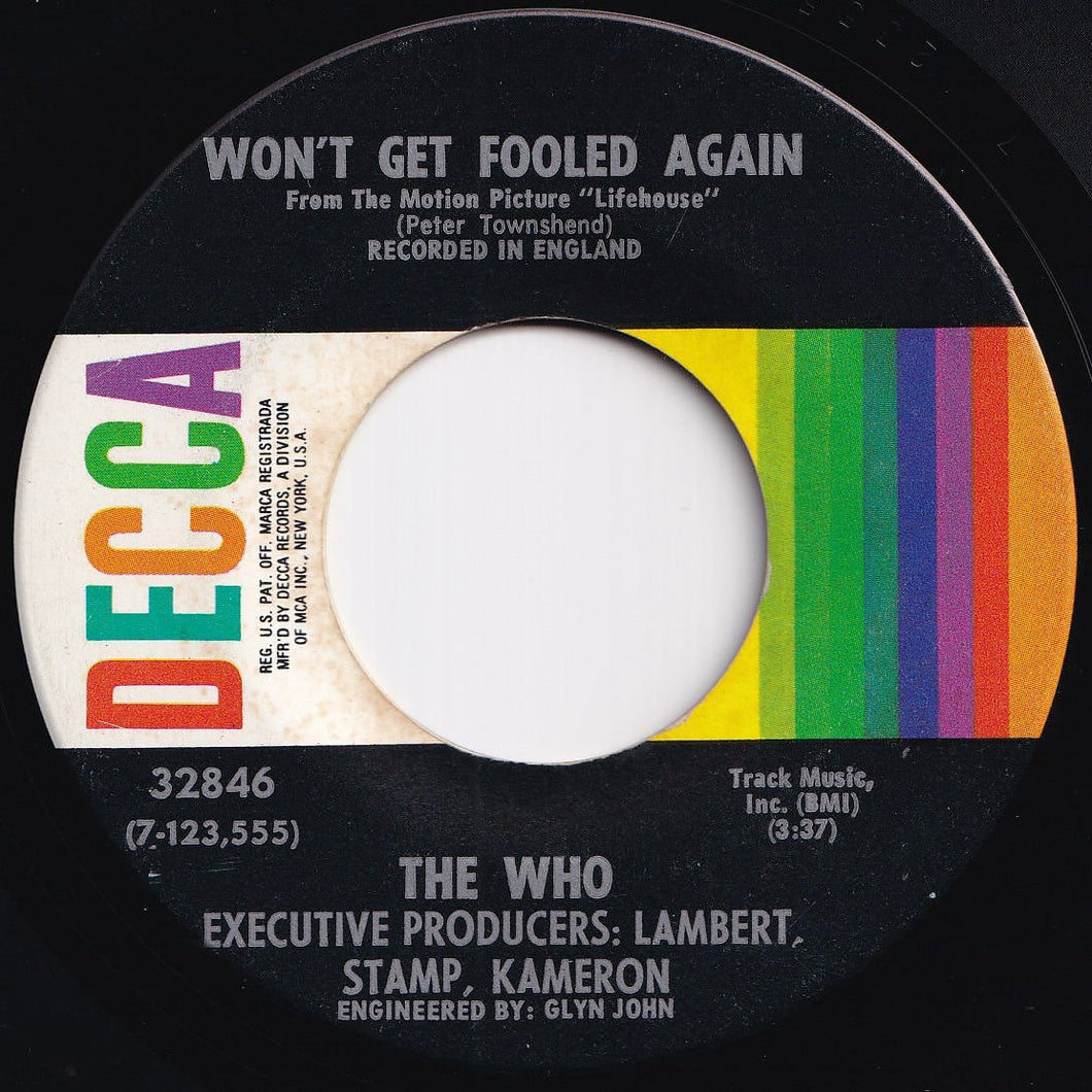 Who - Won't Get Fooled Again / I Don't Even Know Myself (7 inch Record / Used)