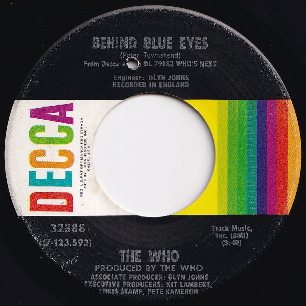 Who - Behind Blue Eyes / My Wife (7 inch Record / Used)