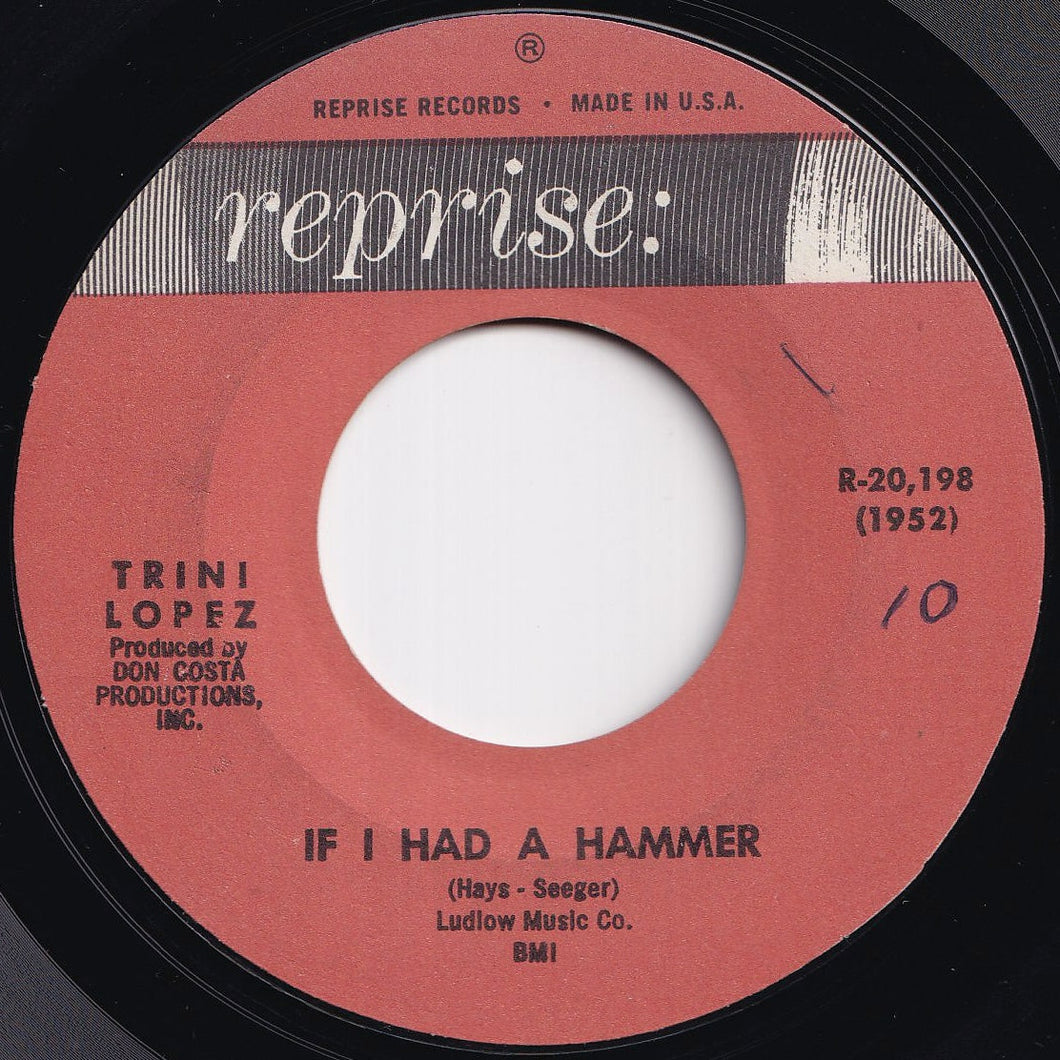 Trini Lopez - If I Had A Hammer / Unchain My Heart (7 inch Record / Used)