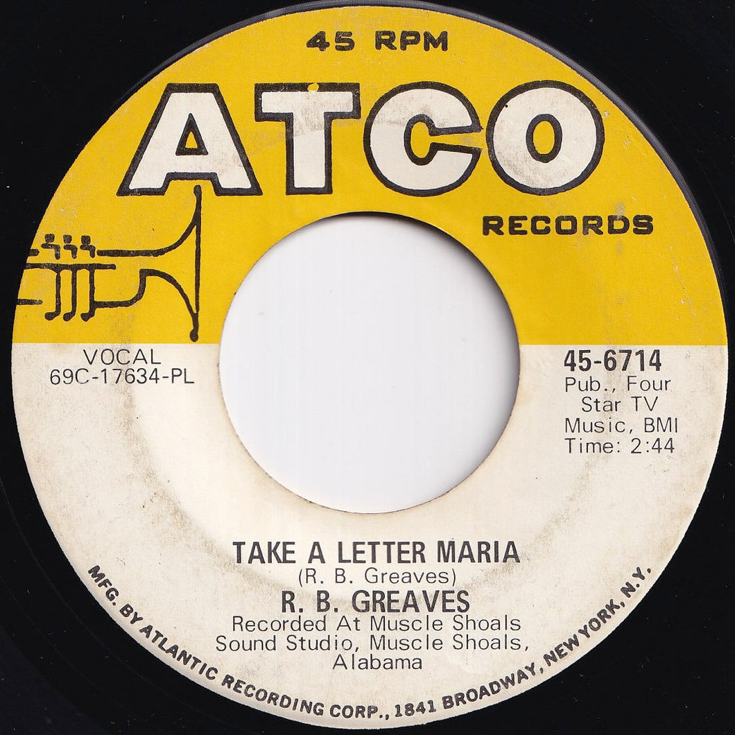 R.B. Greaves - Take A Letter Maria / Big Bad City (7 inch Record / Used)