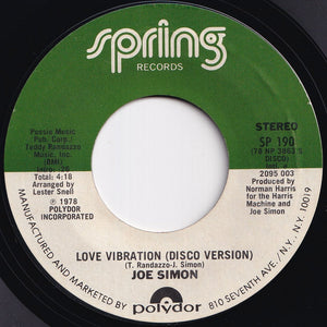 Joe Simon - Love Vibration / (Disco Version) (7 inch Record / Used)