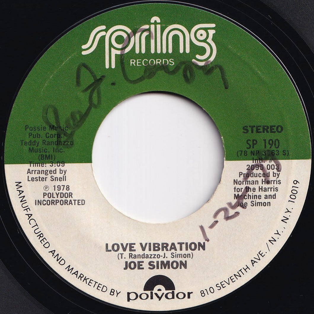 Joe Simon - Love Vibration / (Disco Version) (7 inch Record / Used)