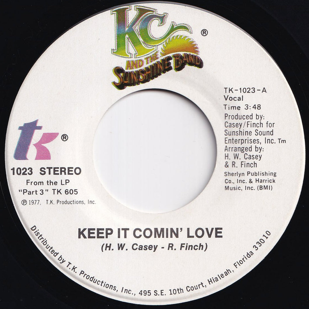 KC & The Sunshine Band - Keep It Comin' Love / Baby I Love You (7 inch Record / Used)