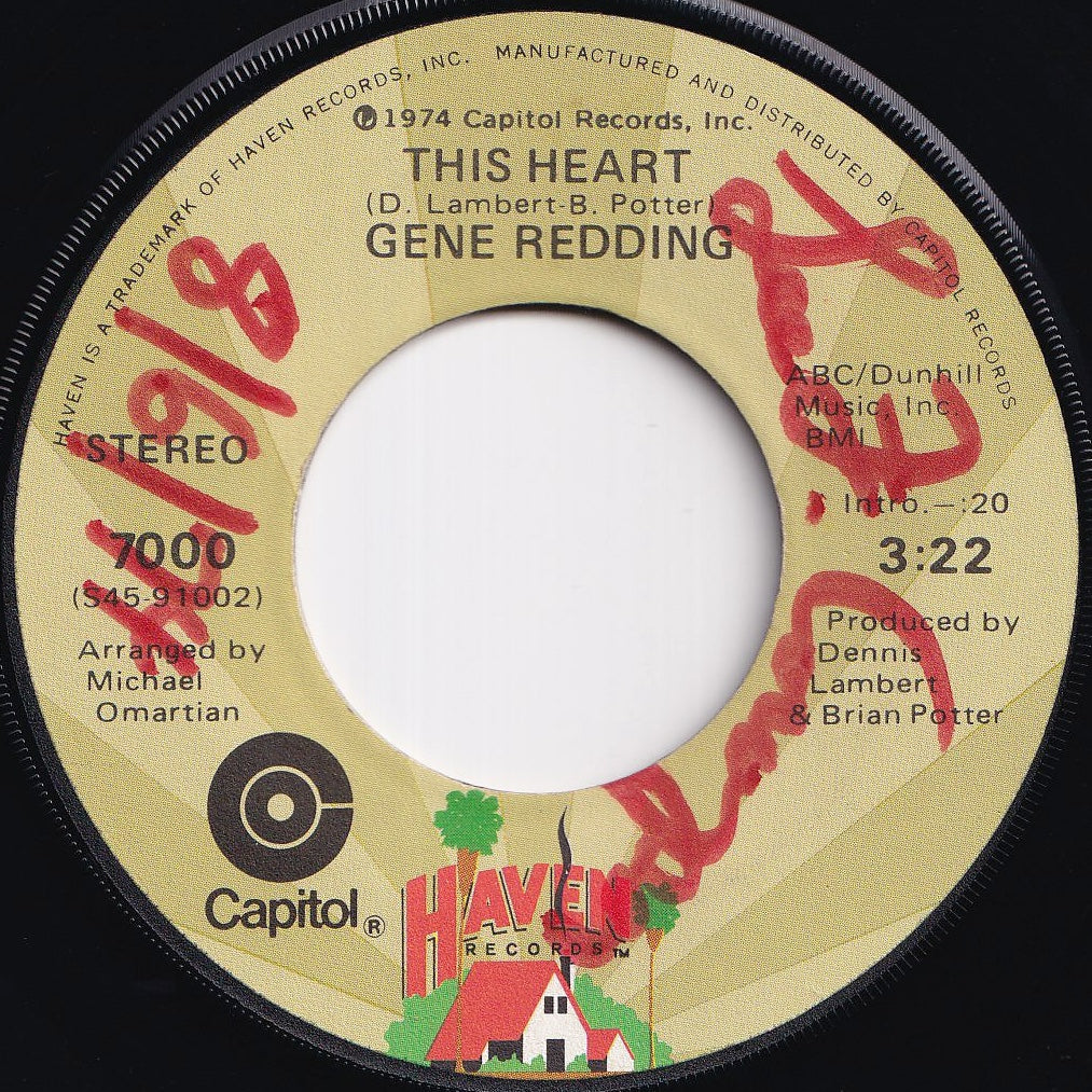 Gene Redding - This Heart / What Do I Do On Sunday Morning? (7 inch Record / Used)