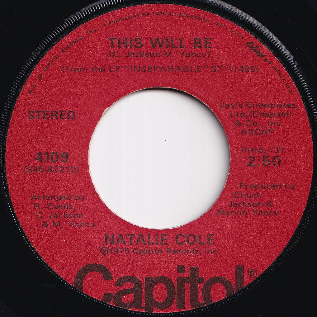 Natalie Cole - This Will Be / Joey (7 inch Record / Used)
