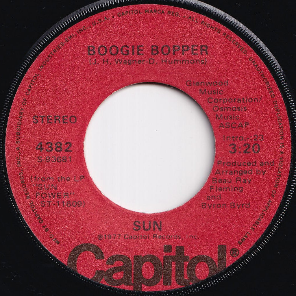 Sun - Boogie Bopper / The Show Is Over (7 inch Record / Used)